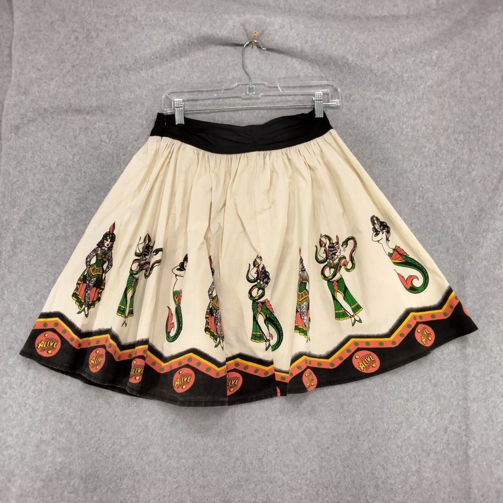 Sourpuss Circus Skirt Sideshow Swing Knee Length Multicolor Womens Size Small